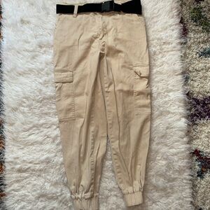Rue21 Boyfriend Cargo Jogger Style Cozy Belted Pant, Size S